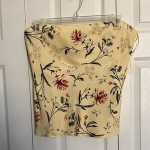 Floral Print Strapless Top